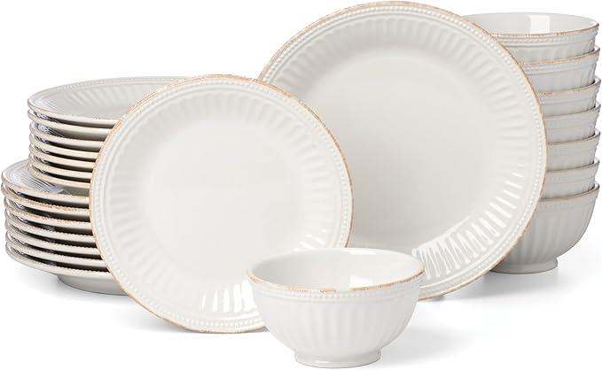 Lenox 899196 French Perle Groove 24-Piece Dinnerware Set, Service For 8