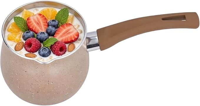 Mini Saucepan, Nonstick Butter Warmer Multi Milk Pot Stockpot Practical Small Melting Pot with Handle Pour Spouts