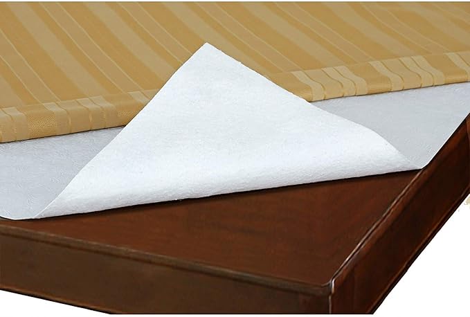 Home Bargains Plus Quilted Heavy Duty Table Pad Protector with Flannel Backing, Cut to Fit, Heat Resistant, Wipe Clean, Protects Table from Spills and Scratches, White, 60” x 84” Rectangle