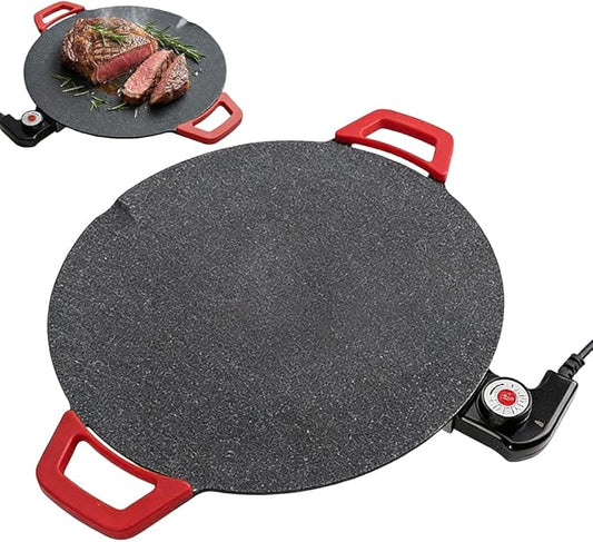 Electric Indoor Smokeless Non-stick Grill Pan, 2026 Upgraded Smokeless Indoor Electric Grill & Nonstick Griddle Compact & Versatile Cooking for Steaks, Pancakes, and BBQ (11 Inches)