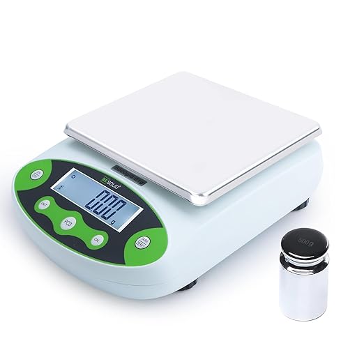 U.S. Solid Digital Analytical Balance 3kg x 0.01g, High Precision Lab Scale, 500g Calibration Weight, 10 Weighing Units, AC 100V-240V & DC 9V, Piece Counting