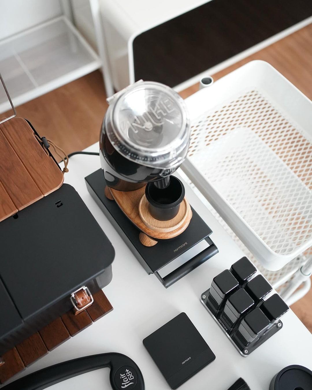 Normcore Espresso Knocker Drawer, Under Grinder Knock-out Drawer, Coffee Knock Box Drawer with Shock Absorbing Removable Knock Bar and Non-Slip Base, 304 Stainless Steel, Size: S