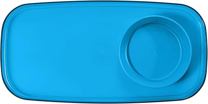 madesmart dipware Small Serving Plate, Collapsible & Removable Dip Bowl for Salsa, Queso, Sald, Olives, Premium Dishwasher & Microwave Safe, Multipurpose Plate & Bowl, Ocean