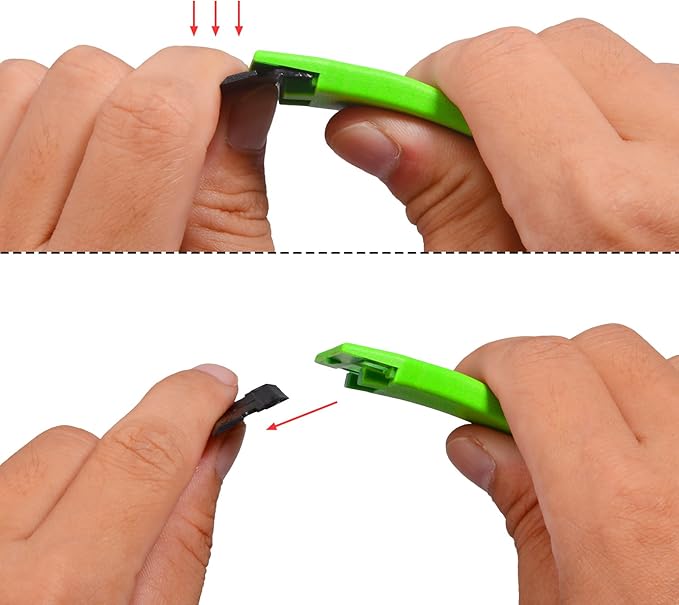 EHDIS 1.5" Plastic Razor Scraper with 10pcs Double Edged Plastic Blades for Removing Labels Stickers Decals on Glass Windows