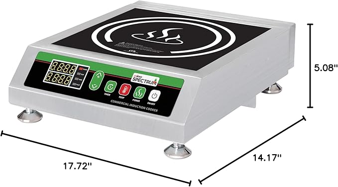 Winco EICS-18C Commercial-Grade Portable Induction Cooktop Burner with NEMA 5-20P Plug, 1800 W (NEMA 5-20P Plug), 120V