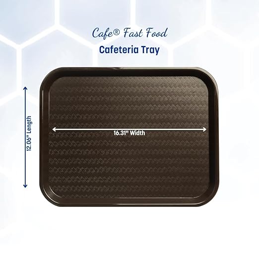 Carlisle FoodService Products CT121669 Café Standard Cafeteria / Fast Food Tray, 12" x 16", Chocolate