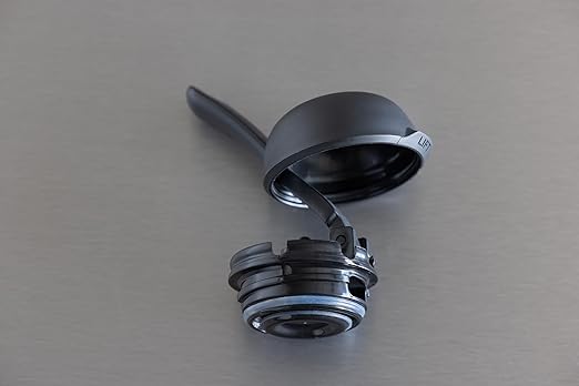 Service Ideas 10-00744-004 ErgoServ Creamer with ID Socks, 1 Liter, Brushed Stainless/Black