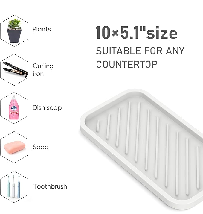 EG-SIPRO Silicone Sink Organizer Tray, WHWH Color, Unisex, 2-Pack