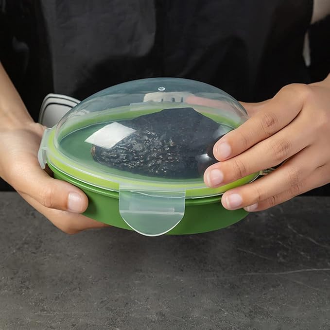 Modern/Minimalist Avocado Keeper, Green Plastic, 15.3x11x8cm/6.02x4.33x3.15, Take-Out