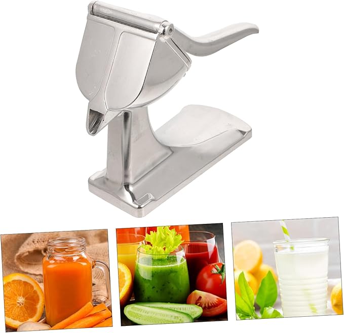 Manual Citrus Extractor Tool Thick Hand Press Lemon Squeezer Fruit Juicer with Stable Base for Home and Professional Use Easy Squeeze Handheld Aluminum Press