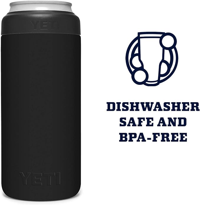 YETI Rambler 12 oz. Colster Slim Can Insulator for the Slim Hard Seltzer Cans, Black