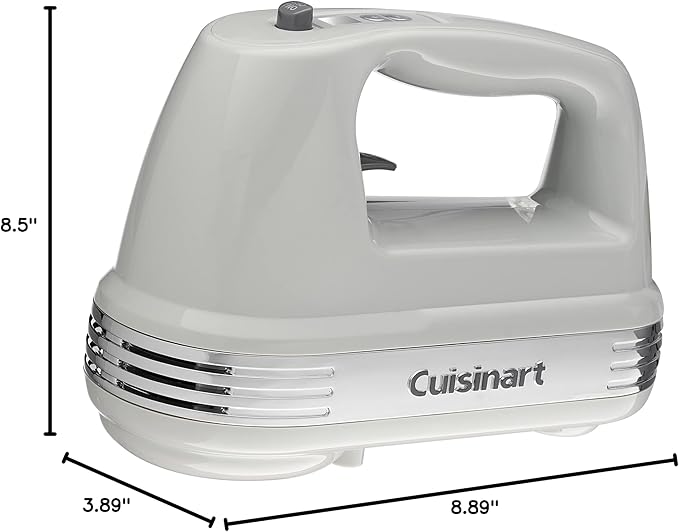 Cuisinart Power Advantage Plus 9-Speed Hand Mixer, 220W-Motor Hand Blender Electric Mixer with 9 Speed Settings, XL Dishwasher-Safe Beaters, 3 Low Mixing Speeds, Storage Case, Cool Grey