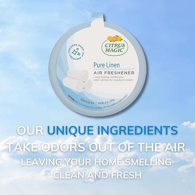 Citrus Magic Odor Absorbing Solid Air Freshener, Pure Linen, 8-Ounce, Pack of 6