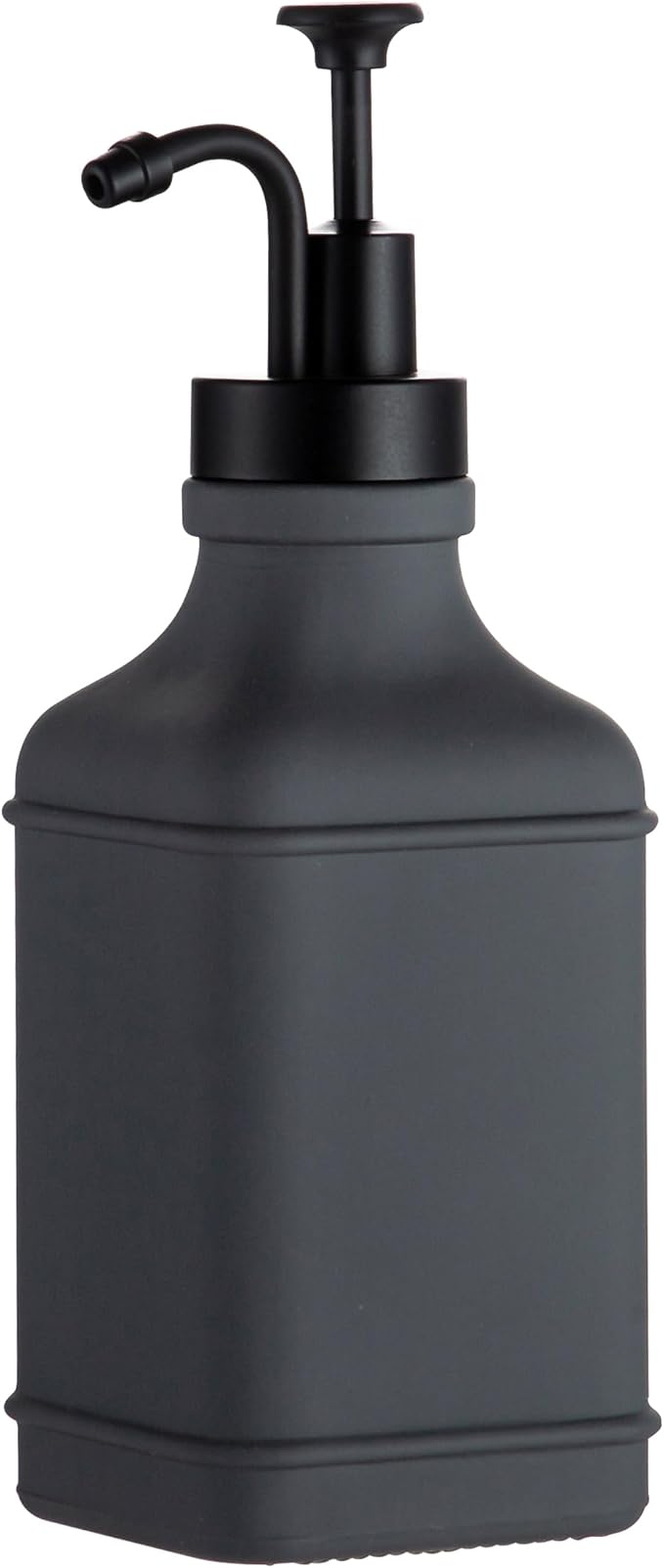 Enra Glass Soap Dispenser,17oz Gray Bathroom Soap Dispenser,Hand Liquid Soap Dispensers with Stainless Steel Pump for Bathroom,Kitchen(Dark Gray)