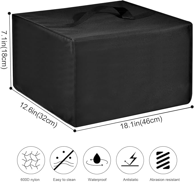 Electric Skillet Cover Electric Frying Pan Cover Heavy Duty Waterproof Heat-Resistant Nylon Covers Case for bella Make Take Oven Grill/for Crux Electric Skillet (Black)