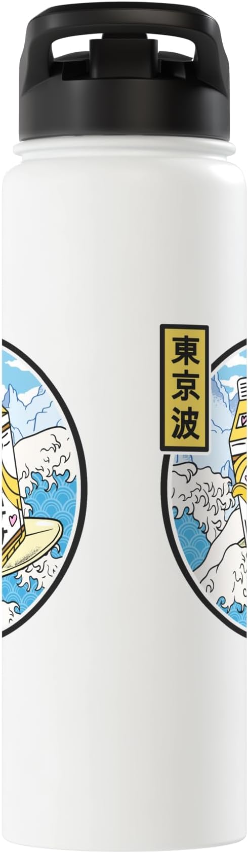 Surfing Banana Milk Carton Japan Wave Kawaii Vaporwave Anime Stainless Steel Insulated Water Bottle