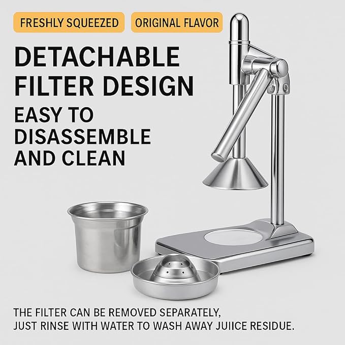 Cast Iron Juicer Hand Press, Heavy Duty Manual Juicer Stainless Steel Lemon Squeezer, for Fresh Orange Juice, Easy-to-Clean for Bar Kitchen