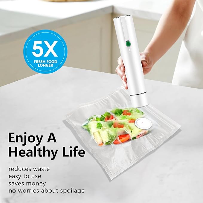 Vacuum Sealer, vacuum sealer for food, handheld vacuum sealer(Vacuum Sealers+ 30 reusable vacuum seal bags)