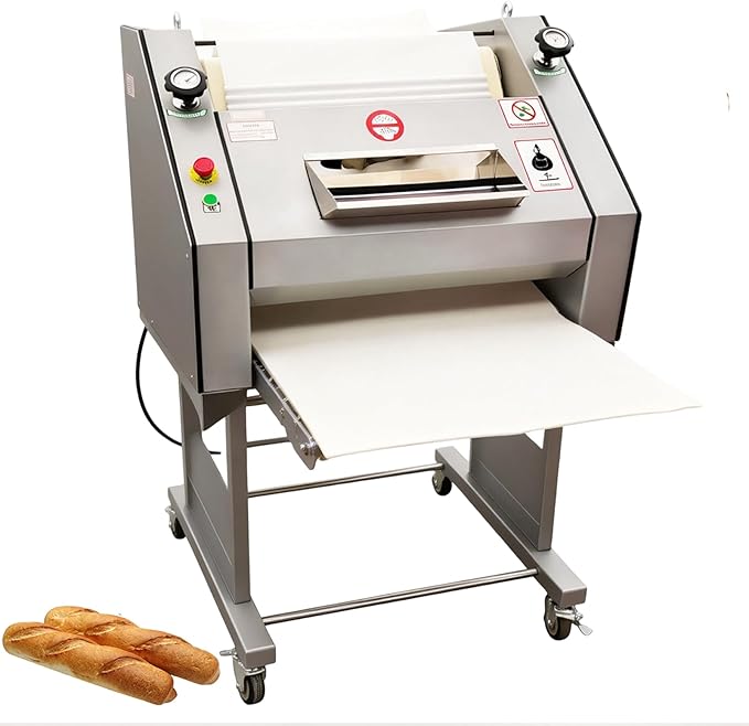Commercial Baguette Shaper Machine 50g-1200g Adjustable Dough Roller for French Bread, 1800pcs/hr High-Capacity Bread Molder with Wool Belt, Bakery Equipment 110V
