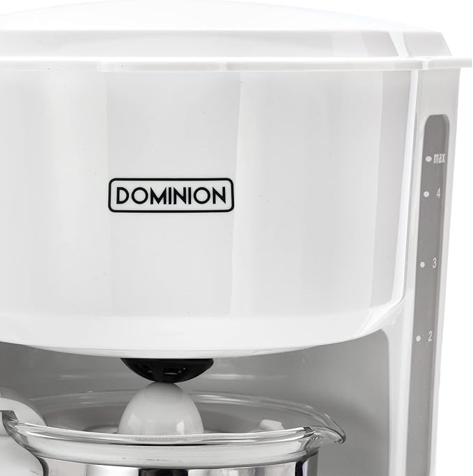 Dominion 4-Cup Coffeemaker Compact Coffee Pot Brewer Machine, Quiet Operation with On / Off LED Indicator Light, Convenient Cord Storage and Auto Pause Feature, Easy Anti-drip Coffeemaker with Coffee