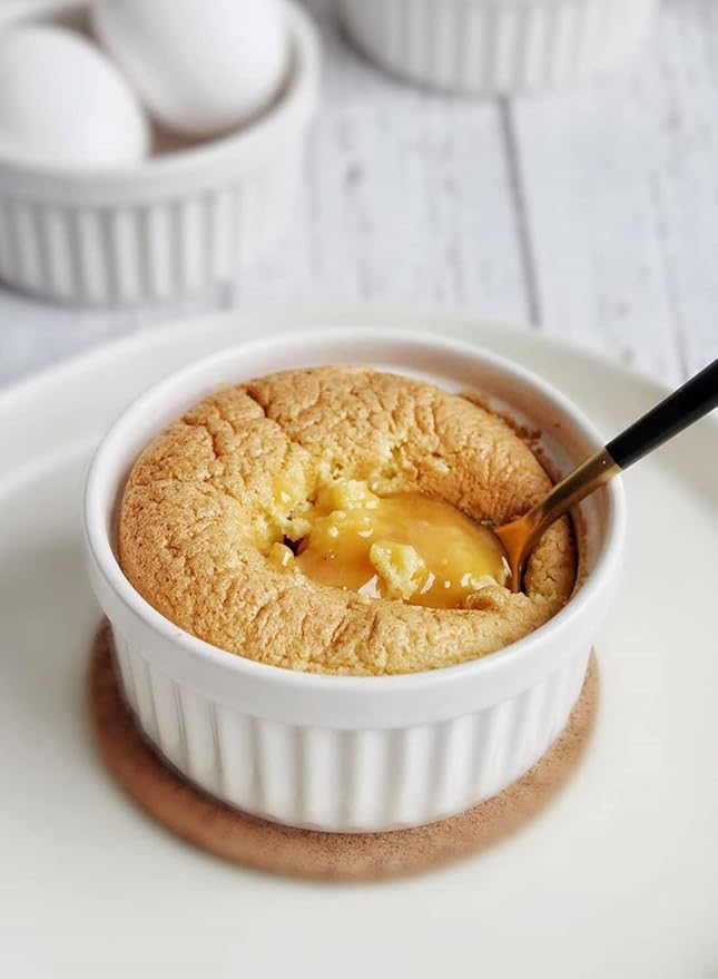 LE TAUCI Ramekins 8 OZ Oven Safe, Creme Brulee Ramekins, Pudding Custard Cups Souffle Ramiken, Dipping Sauce Dishes, Ceramic Ramekin Bowls Set of 6, White