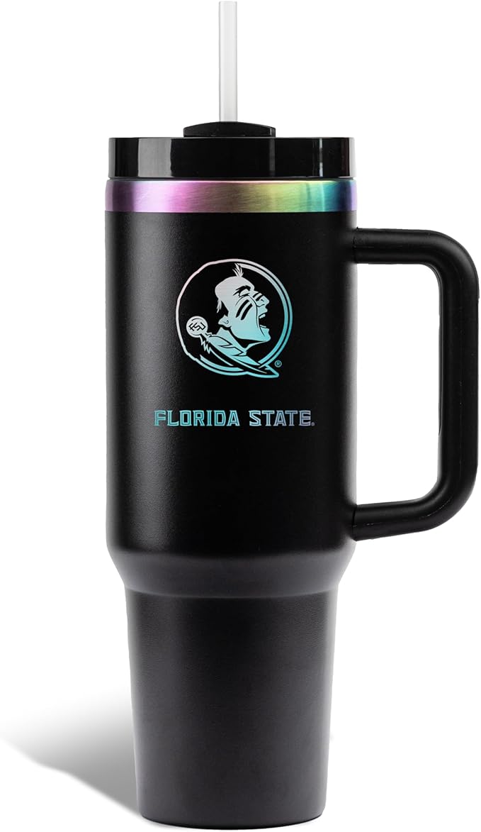 The Memory Company | Licensed NCAA 40oz Iridescent Tumbler with Handle