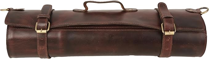 vintage crafts Genuine Buffalo Leather Knife Roll Set Chef's Knife Holder Cutlery Sheath Artist Case Organizer Storage bag Travel Friendly Gift for Men & Women Portable chef knife cases Organizer