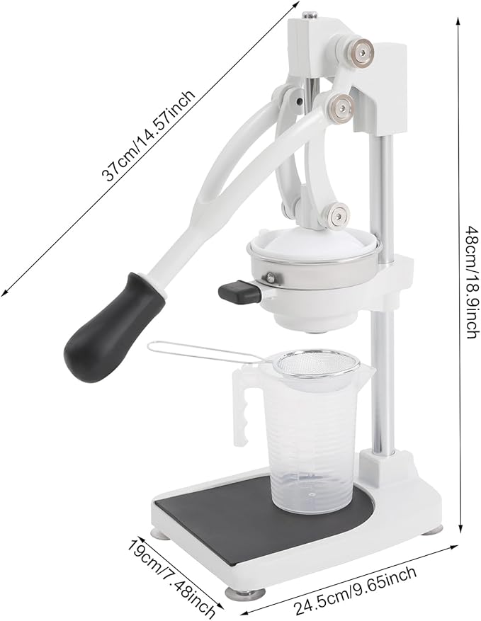 Commercial Manual Juicer, Hand Press Juice Extractor,Heavy Duty 304 Stainless Steel Juice Extraction Machine with Dual Press Heads for Home Café