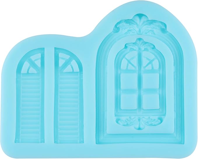 Window Fondant Molds Window Silicone Chocolate Mold for Cake Decorating Cupcake Topper Candy Gum Paste Polymer Clay