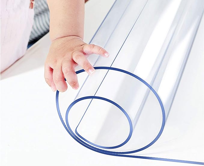 Clear PVC Table Protector Wood Furniture Dining Coffee Kitchen Tabletop Protective Cover Mat Clear Meet Desk Top Pad Plastic Tablecloth Wipeable Rectangle Vinyl Easy Clean PVC 60x96 Inch or 90" or 84"