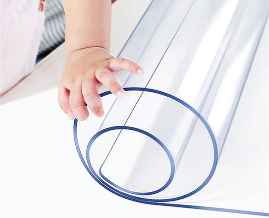 1.5mm Thick Clear Table Protector Plastic PVC Tablecloth Cover Large Glass Liner Heat Resistant Anti Scratch Vinyl Topper for Rectangle Buffet Mat Pad Furniture Protector 48x96 inch