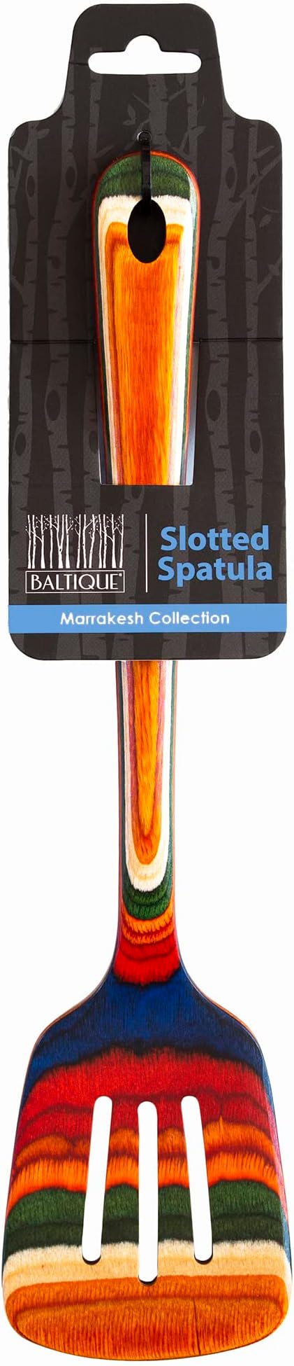 Totally Bamboo Baltique Marrakesh Collection 12-1/2" Wooden Slotted Spatula, Safe for Nonstick