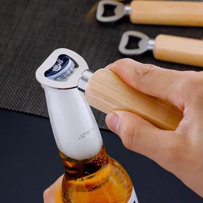 Wood Wine Bottle Opener, Beer Bottle Openers, Cider, Soft Drinks Bottle Opener for Home, Bar, Restaurant，Wedding Favors ，Wood Handle Handheld (set of 13)