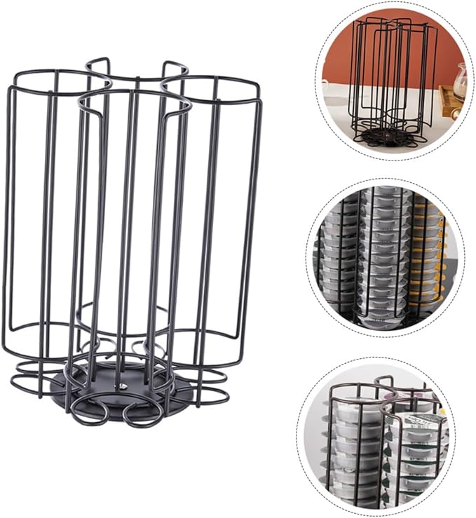 1pc Rotating Coffee Capsule Organizer Rack Carousel Stand for Storage Holds Coffee