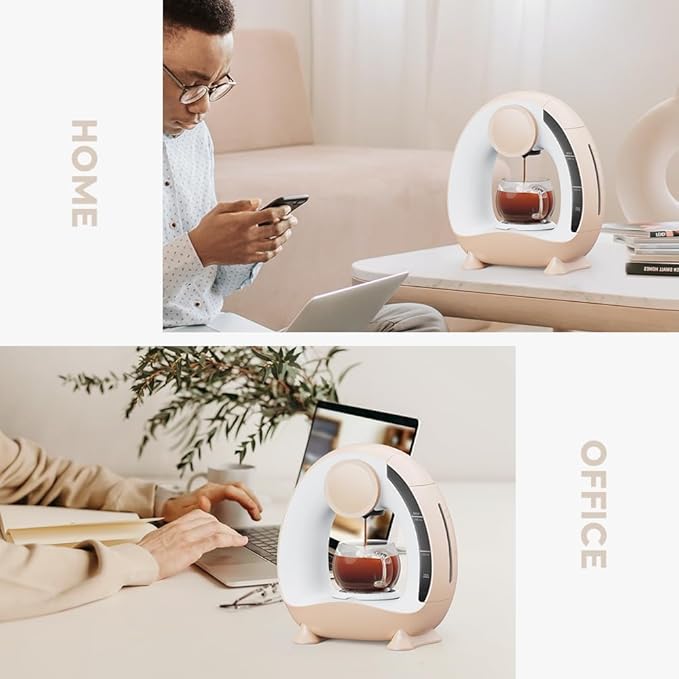 BENFUCHEN Pod and Grounds Single-Serve Coffee Maker, 2 in 1 One Cup Coffee Machine Compatible with K-Cup Pod & Coffee Grounds/Tea, Compact Design, 4-8oz, Champagne Color