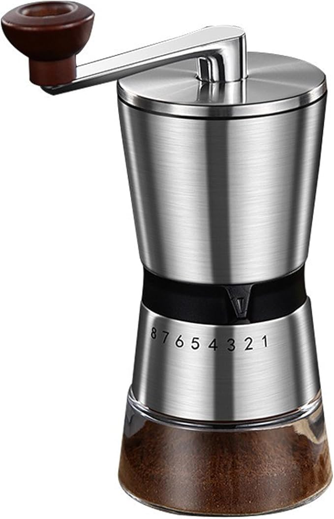 Precision Manual Coffee Grinder for Home Use, 8 Adjustable Coarseness Setting,with Ceramic Universal for Travel Camping