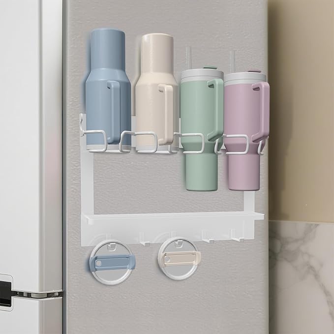 Water Bottle Organizer for Stanley Tumbler Cup Magnetic Stanley Cup Organizer Holder for Fridge Kitchen Cabinets, Tumbler Lazy Susan Storage Organizer for Stanley Cup Accessories