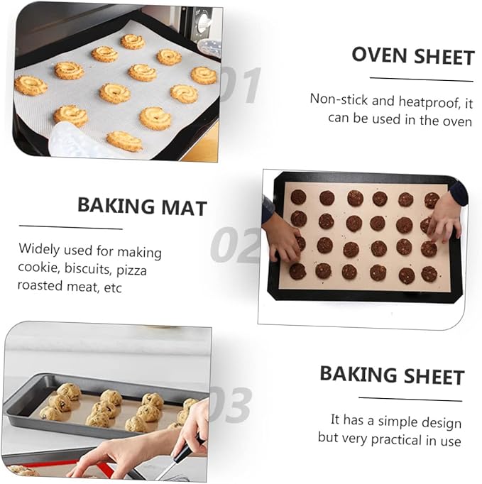 IMIKEYA 4pcs Silicone Baking Mats Non-stick Heat Resistant Pad Reusable Baking Liners for Pastry Bread and Cake