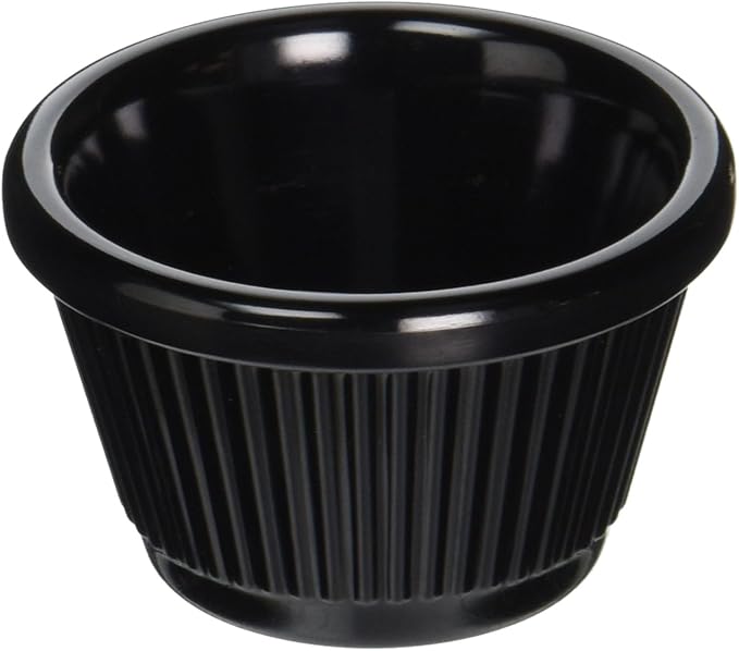 Winco Fluted Ramekins, 1.5-Ounce, Black, 12-Pieces