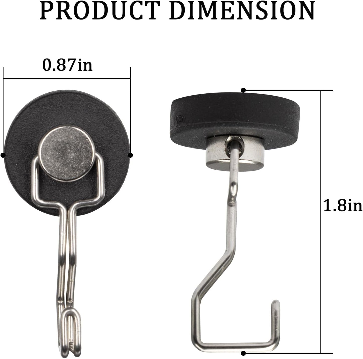 Rubber Coated Anti-Scratch Heavy Duty Magnetic Hooks, Essential for Cruise Ship Cabins & Refrigerator Hanging, Rubber Coating Anti-Corrosion, Hook Magnets for Outdoor Grill(3, Sliver)