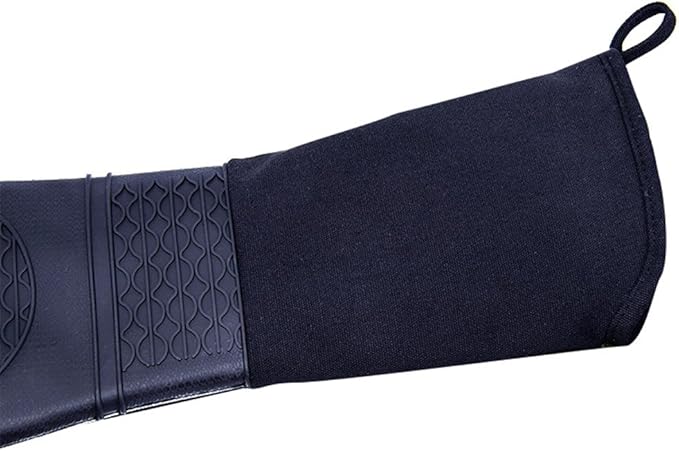 DoMii Extra Long Silicone Oven Mitts Heavy Duty Commercial Grade Oven Mitts Heat Resistant BBQ Gloves with Quilted Cotton Lining 2 Pack