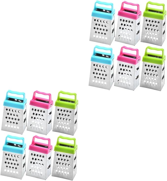 PRETYZOOM 12pcs Mini Cheese Grater Box Stainless Steel Handheld Fruit Vegetable Slicer Easy to Use and Clean Multi-functional Kitchen Tool