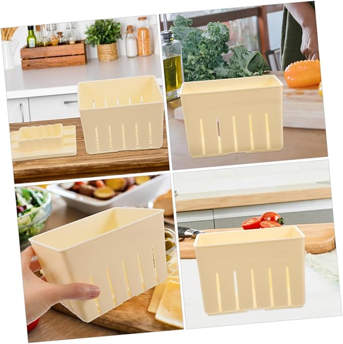 Cabilock 2sets Tofu Press Tool Cheese Press for Cheese Making Tofu Molding Kitchen Essential for Homemade Practical and Easy to Use Mold 4pcs*2