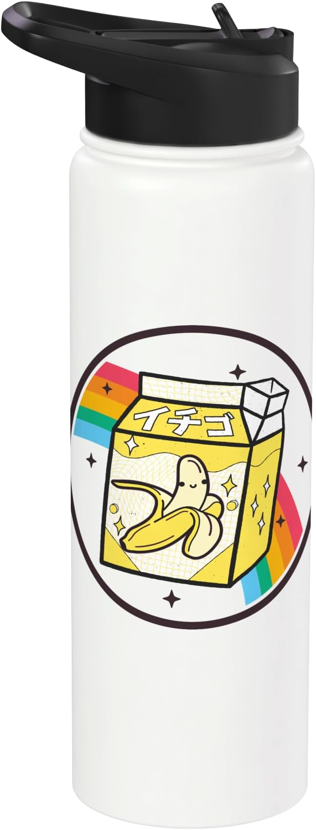 Banana Milk Carton Rainbow Japan Style Otaku Vaporwave Anime Stainless Steel Insulated Water Bottle