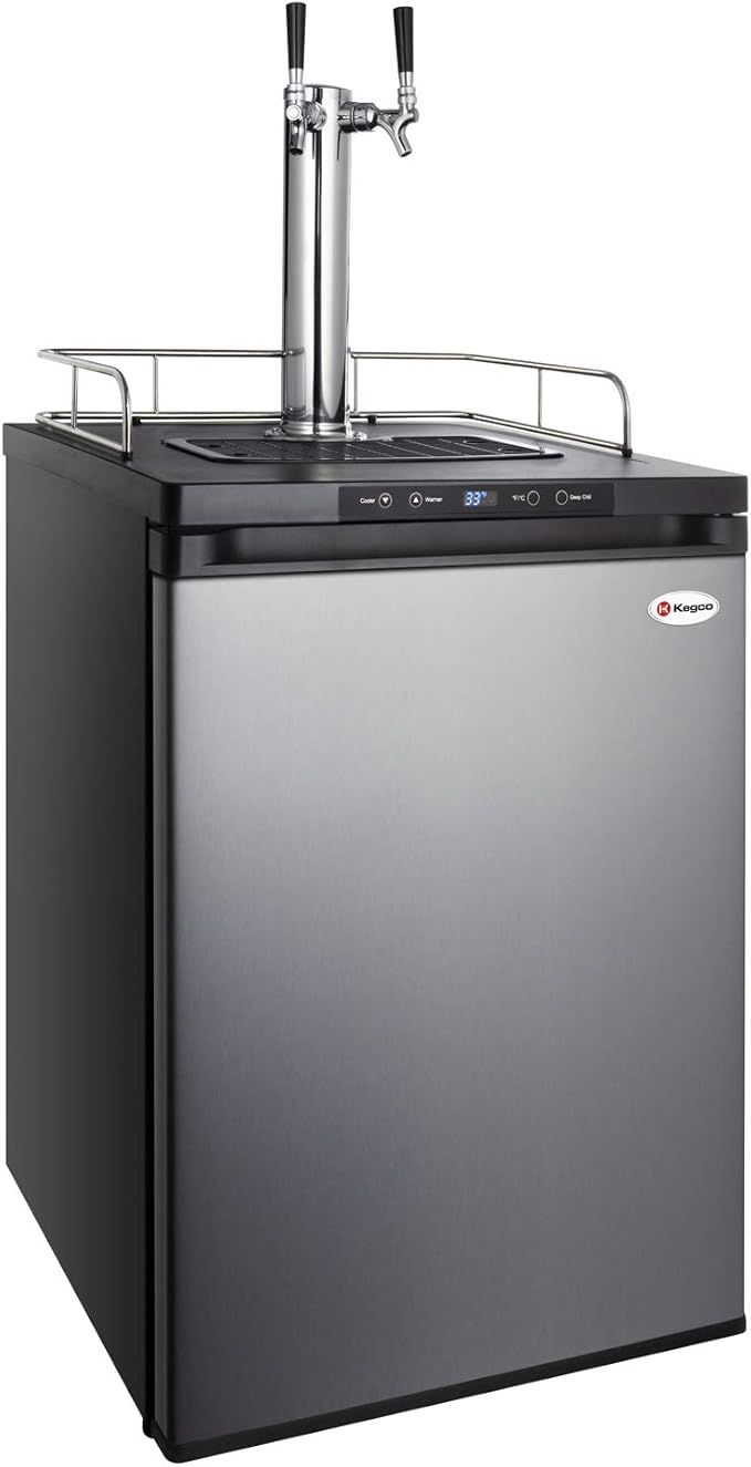 Kegco HBK309S-2 Home Brew Keg Dispenser, Stainless Steel, 2 Tap