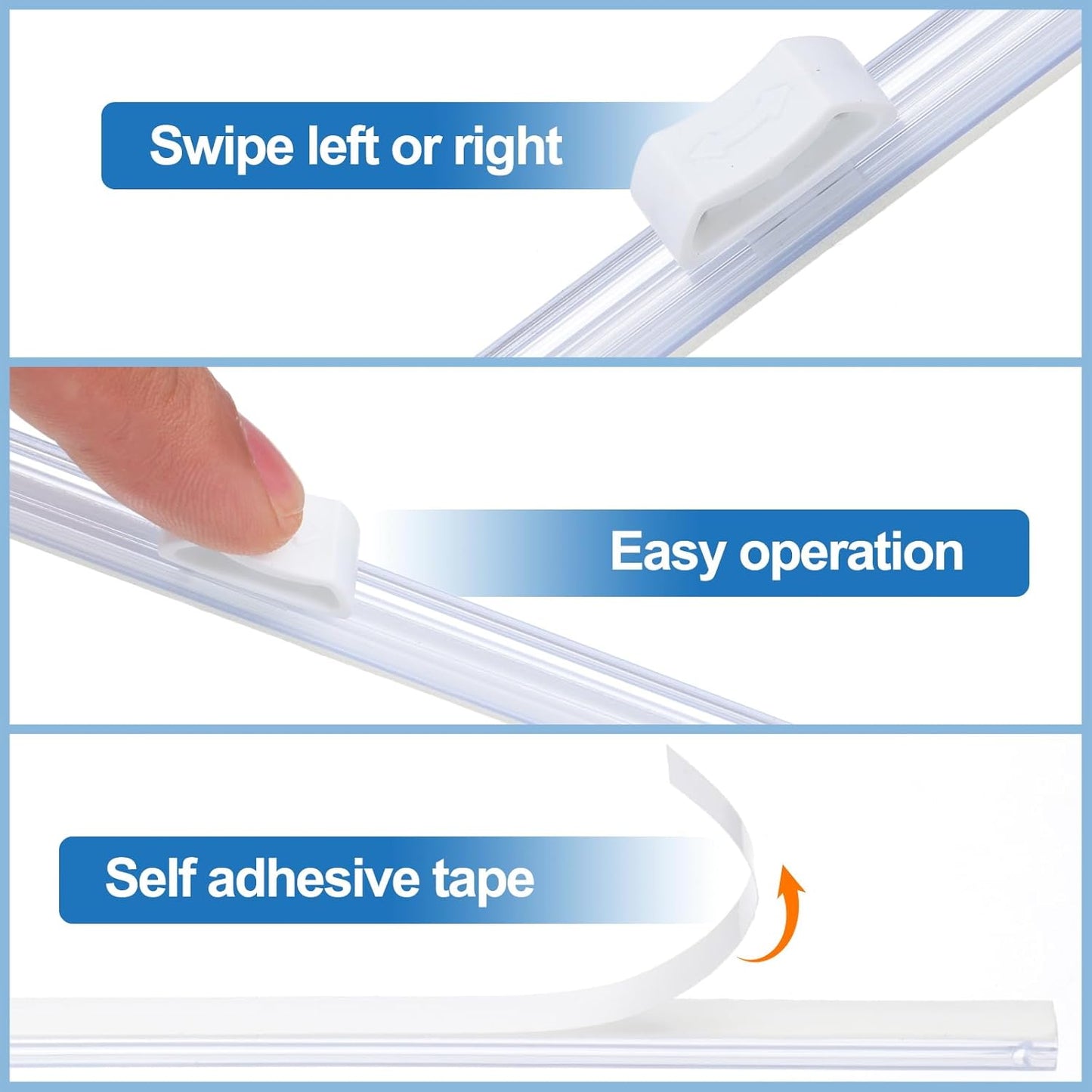 PATIKIL 12pcs Plastic Wrap Cutter, 17in Plastic Wrap Slide Cutter Self Adhesive Installation Replacement for Aluminum Foil Wax Paper Parchment Paper Wrap Dispenser, White