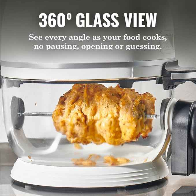 Non Toxic Air Fryer™ Pro | 9-in-1 Glass Air Fryer | Self-Cleaning | 5 Quart | Rotisserie and Tumbler | 400F Vortex For Even Cooking, BPA-Free Teflon Free, Recrisp, Roast, Bake, Mauve Rose
