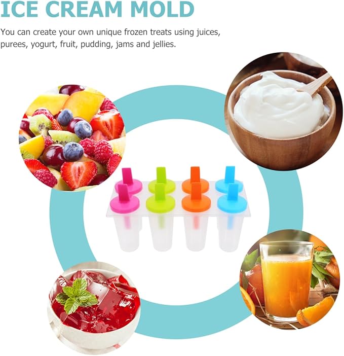 Zerodeko Ice Pop Mold, Set 24 Pcs Reusable Silicone Freezer Trays for Diy Ice Cream Treats Kids Parties and Healthy Summer Snacks