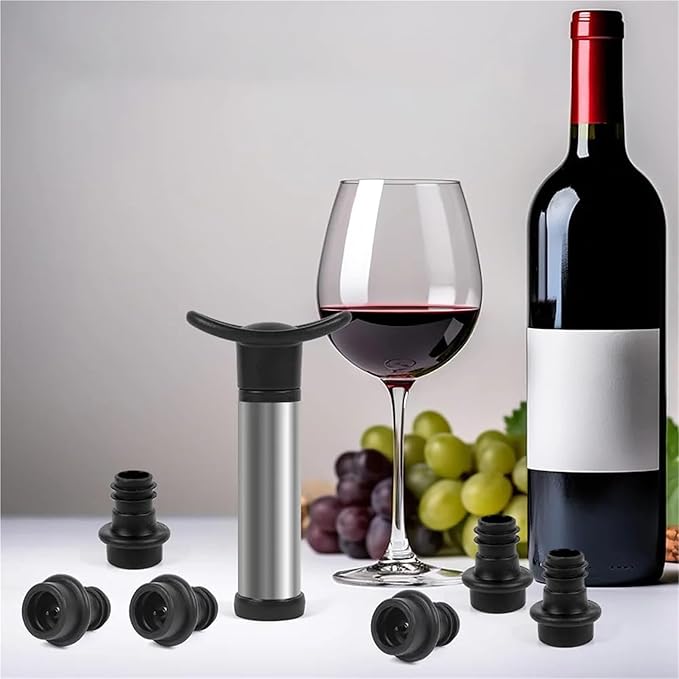 Wine Stopper 4 SET Wine Saver Pump Vacuum Bottle Stoppers With Food Grade Silicone Leak Proof