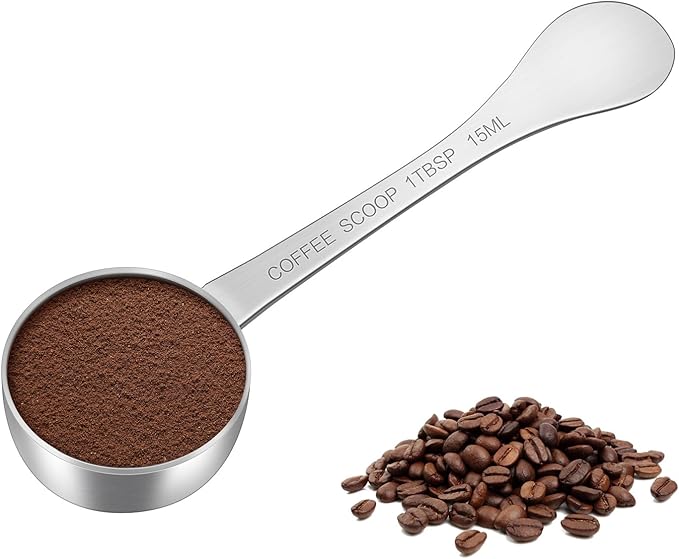 1PCS Coffee Scoop(1TBSP | 3TSP | 15ML), Stainless Steel Measuring Spoon, Food Grade Scooper for Ground Coffee, Bean, Powder, Espresso